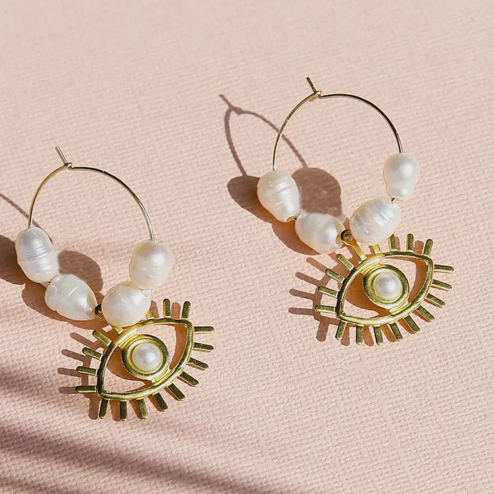 Gold Eye Hoops