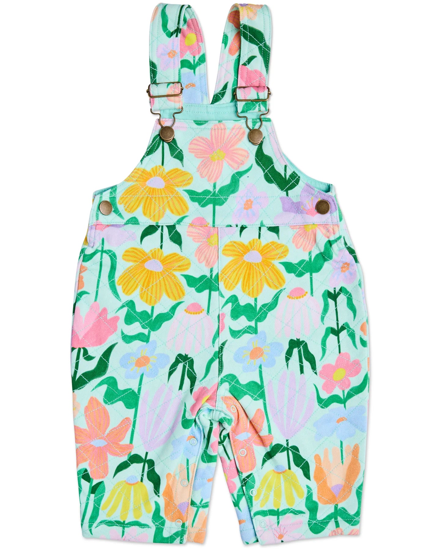 Popping Flowers Fleece Overalls