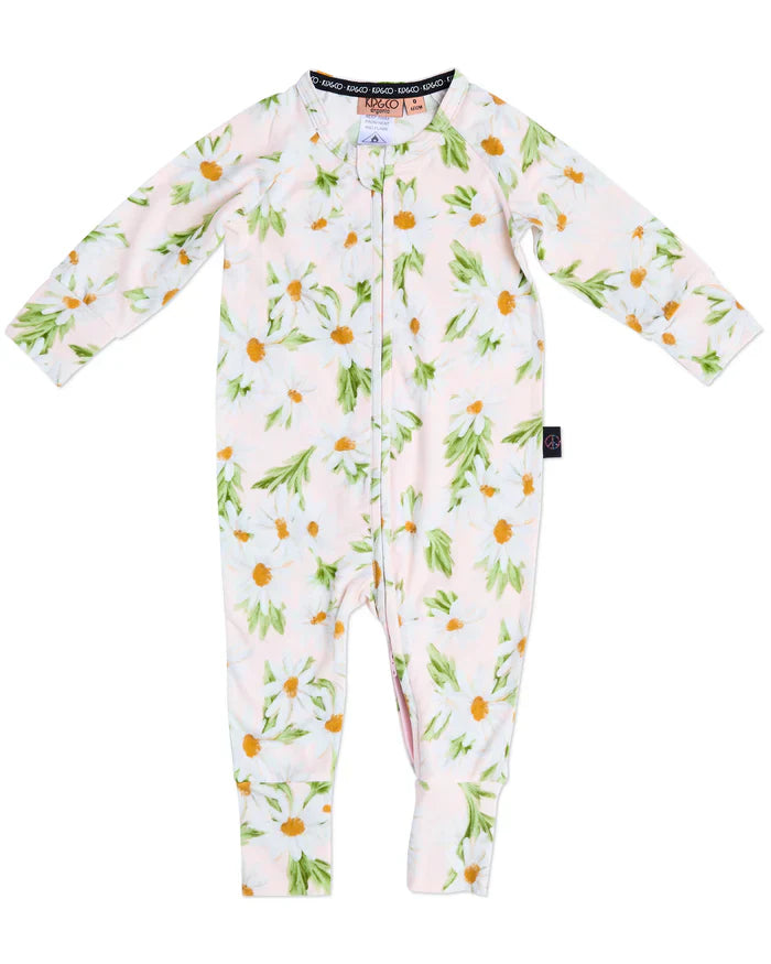 Sweet Daisy Long Sleeve Zip Romper