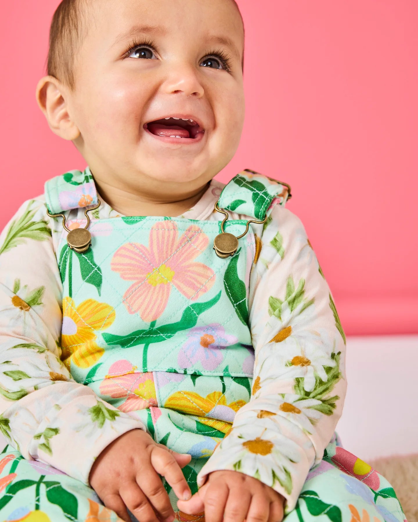 Popping Flowers Fleece Overalls