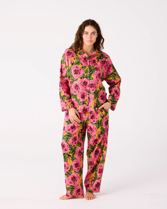 Golden Peony Pajama Set