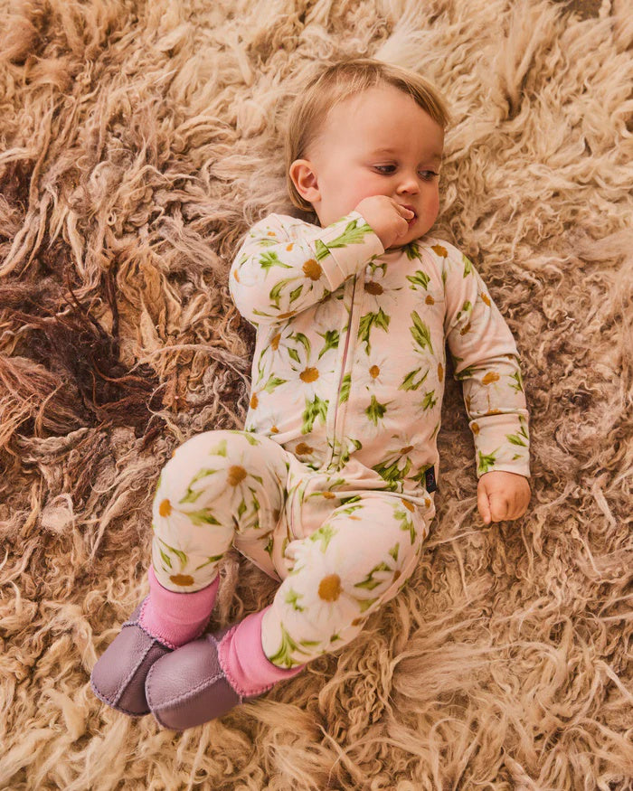 Sweet Daisy Long Sleeve Zip Romper