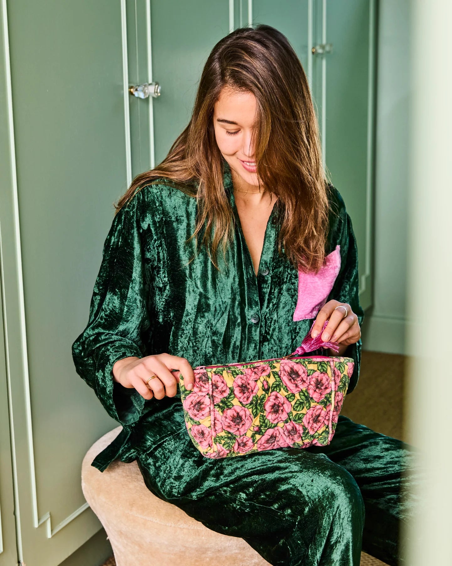 Golden Peony Toiletry Bag